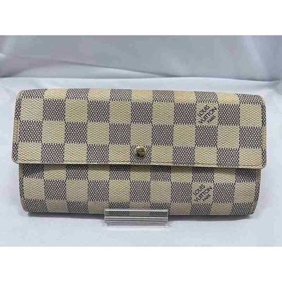 Louis Vuitton Handbags - Louis Vuitton Azur White Portefeuille Wallet Sarah Flap Long Damier